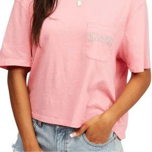 Billabong Pink Crop Graphic Tee Size S